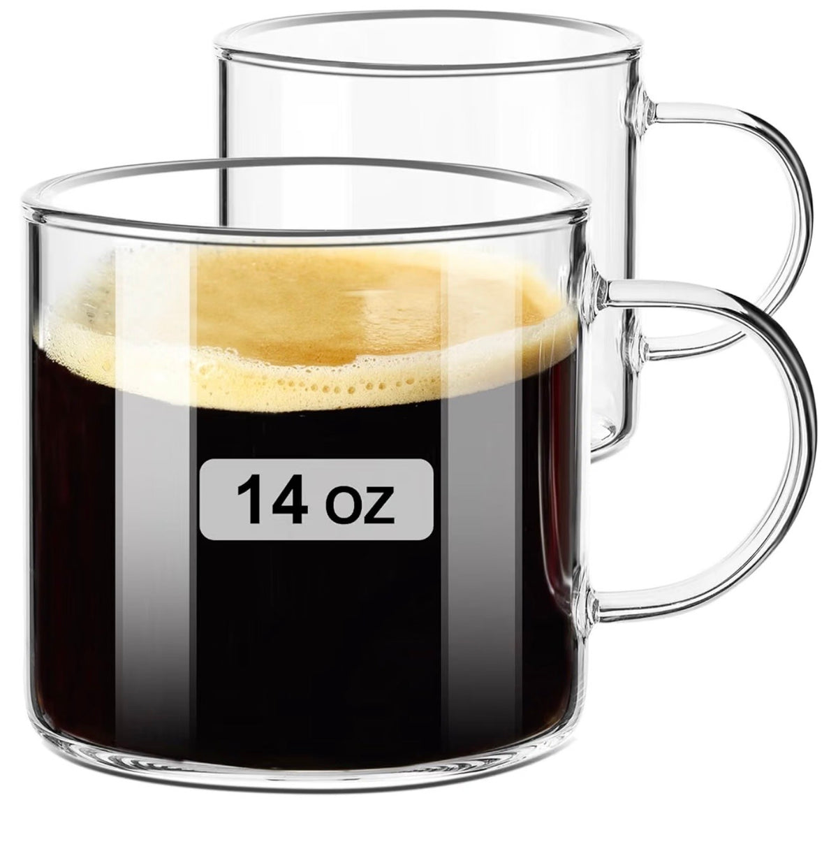 14 oz Clear Glass mug