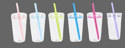 16 oz Acrylic Tumbler w/straw