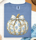 Blue floral pumpkin