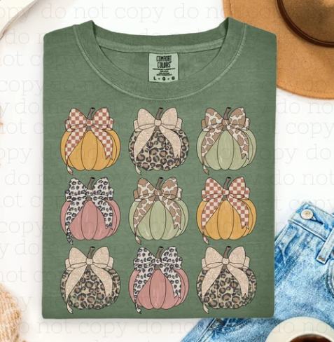 Pumpkins w/ bow x9